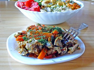 Куриные желудки по корейски
