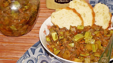 Кабачковая икра на сковороде кусочками