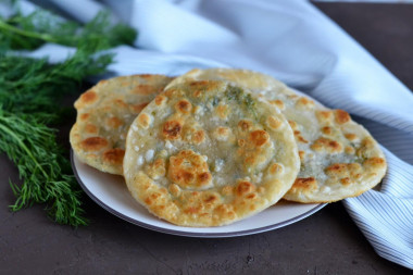 Лепешки с укропом на сковороде