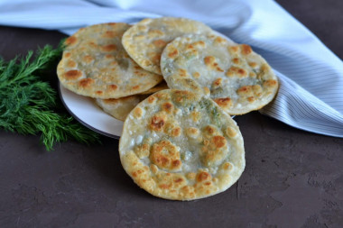 Лепешки с укропом на сковороде