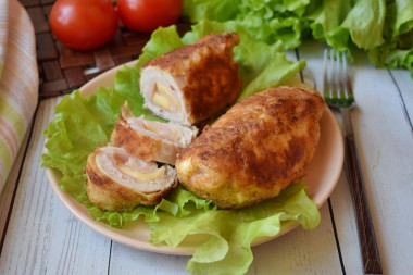 Кордон блю из курицы с сыром и ветчиной