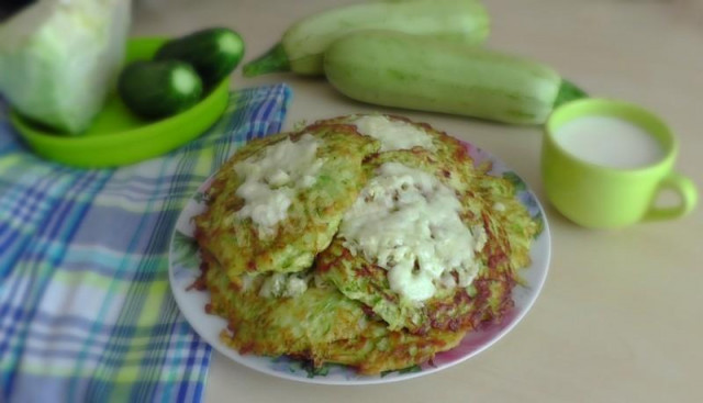 Млинці з кабачків з манкою рецепт з фото 