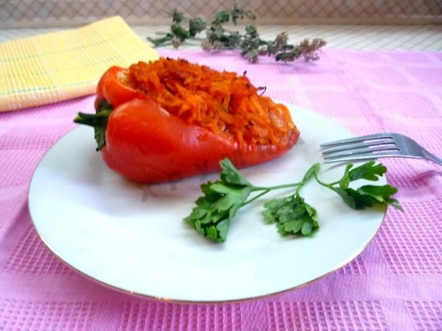 Фарширований перець запечений в духовці з м'ясом рецепт з фото покроково 