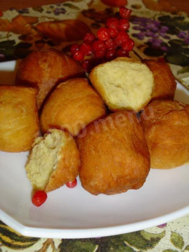 Жареные пончики из творога и тыквы