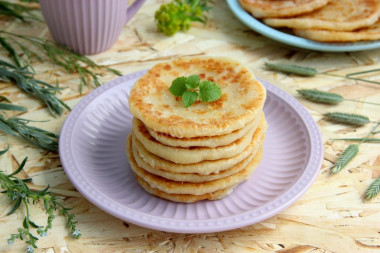 Лепешки с сыром без дрожжей на кефире на сковороде