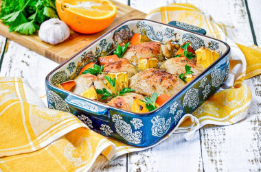 Курица с апельсинами в духовке