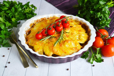 Мясо по французски из говядины с картошкой в духовке