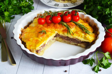 Мясо по французски из говядины с картошкой в духовке
