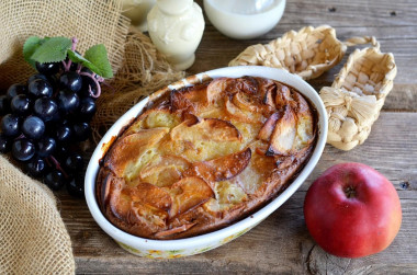 Шарлотка на молоке с яблоками
