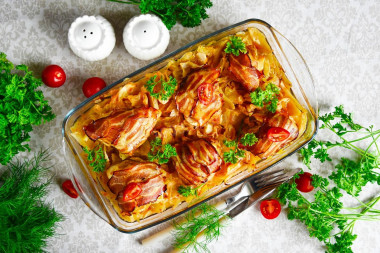 Курица в беконе в духовке