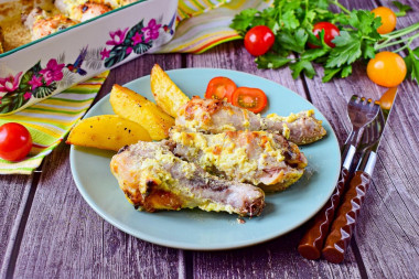 Куриные ножки в сметане в духовке