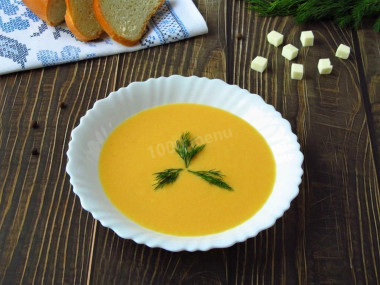 Сырный суп пюре с плавленным сыром и курицей