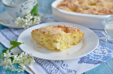 Французский сахарный пирог со сливками дрожжевой