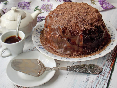 Торт с ананасами и грецким орехом