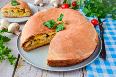 Пицца деревенская с курицей закрытая