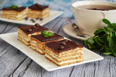 Творожный торт с печеньем
