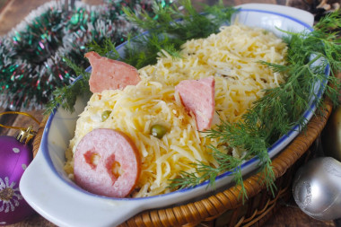 Салат Свинка с куриным филе