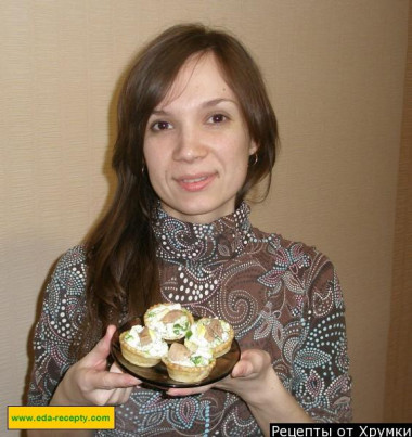 Тарталетки с печенью трески и яйцом, зеленым луком и укропом