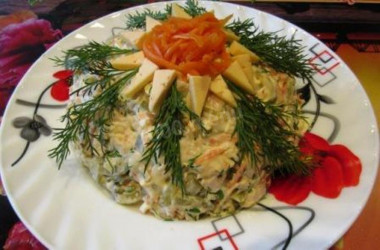 Салат Лисичка с курицей