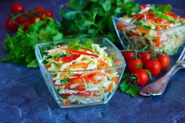 Салат с икрой минтая, капуста и огурец