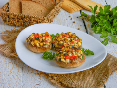 Шампиньоны запеченные в духовке с сыром и чесноком целиком