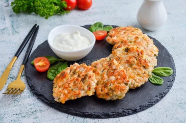 Рубленные куриные котлеты с сыром