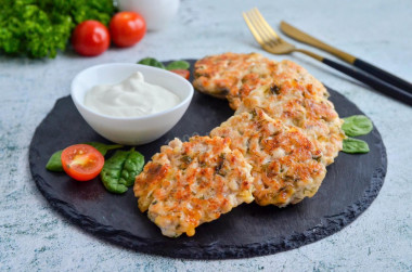 Рубленные куриные котлеты с сыром