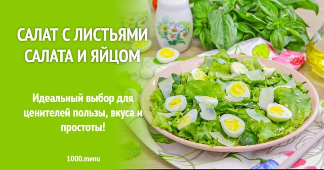 Салат з листям салату і яйцем