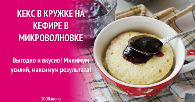 Кекс у кружці на кефірі в мікрохвильовці