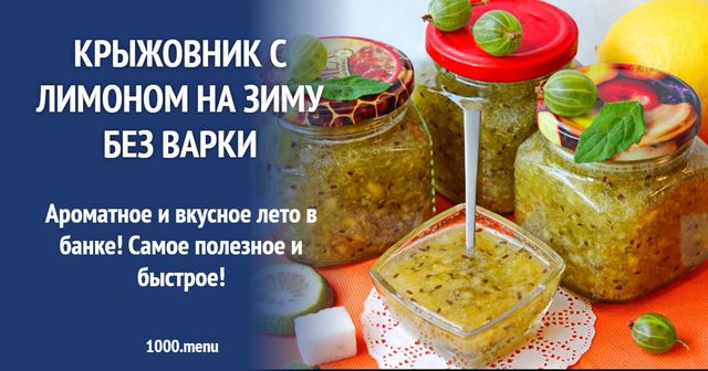 Аґрус з лимоном на зиму без варіння